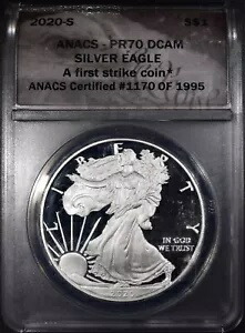 2020-S *ファーストストライク* アメリカンシルバーイーグル「ANACS PR70 DCAM」