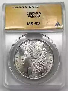 1883 O モルガン・ダラー ANACS MS62 - VAM-39 歯状突起の日付数字、ダイ・フレーク 8