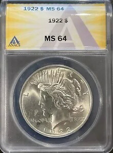 1922年 P 平和ドル ANACS 鑑定済み MS64