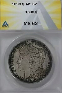 1898年 $1 ANACS MS 62 モルガン銀貨、ミス・リバティ・ヘッド・ドル、$1