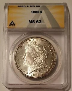 1885年モルガン銀貨 MS63 ANACSリムトーニング