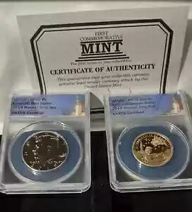 2019 ロケットシップ 2枚セット ANACS ネイティブアメリカン $1 PR70 & ケネディ 50C SP69PL ケース付き