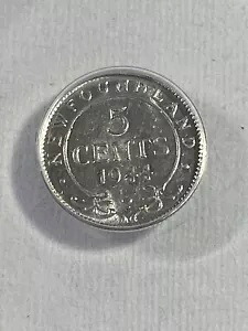 1944-C ニューファンドランド銀貨 5セント ANACS による AU 53 の評価 低鋳造数