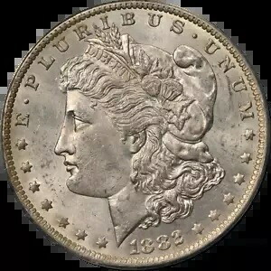 1882-O モルガン銀貨 ANACS MS63 外観良好、強い刻印あり