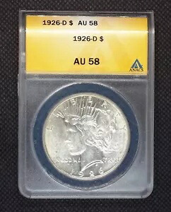 1926-D ピース シルバー ダラー ANACS AU58 - ライト トーニング #0472|WORLD RESOURCE【KING店】