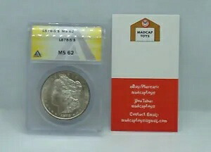 1878-S 90% シルバー モルガン ドル ANACS 認定 MS-62