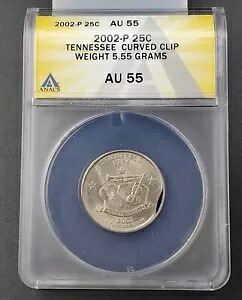 2002 P 25c テネシー クォーター ANACS AU55 カーブクリップ重量 5.55 グラムエラー