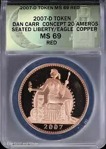 2007 D トークン ダン カー ムーンライト ミント 20 アメロス シーテッド リバティ イーグル ANACS MS 69