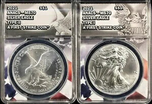2021 アメリカン シルバー イーグル ANACS MS70 タイプ l およびタイプ ll コイン｜WORLD RESOURCE【KING店】