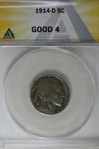 1914-D .05 ANACS G 4 バッファロー ニッケル、インディアン ニッケル、5 セント ピース｜WORLD RESOURCE【KING店】