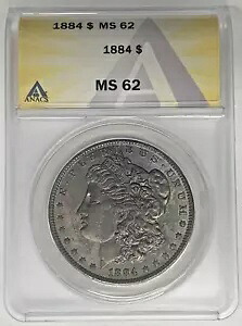 1884 モルガン シルバー ダラー コイン トーン ANACS MS 62