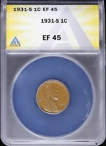 1931 S 1c リンカーン ウィート セント ANACS EF 45 (XF、極細) サンフランシスコ｜WORLD RESOURCE【KING店】