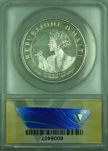 1977 50G ハイチ ANACS PF 63 50 グールド「サトウキビの女王」銀貨 KM#131｜WORLD RESOURCE【KING店】