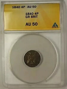 1840年 イギリス グロート 4ペンス 4P銀貨 ANACS AU-50｜WORLD RESOURCE【KING店】 138,050円