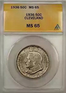 1936 クリーブランド記念シルバー ハーフダラー コイン 50C ANACS MS 65 トーン｜WORLD RESOURCE【KING店】