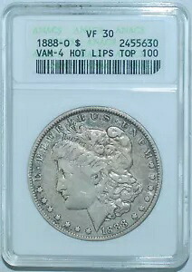 1888年 O ANACS VF30 VAM-4 ホットリップス トップ100 モーガン シルバー ダラー|WORLD RESOURCE【KING店】