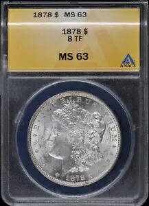 1878 8TF $1 モルガン ドル ANACS MS63｜WORLD RESOURCE【KING店】