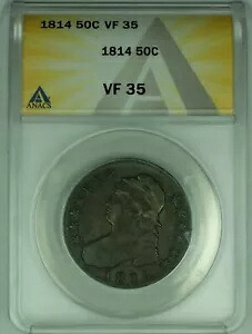 1814 バスト ハーフダラー .50C ANACS VF 35