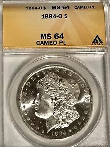 1884 O モーガン シルバー $1 ドル MS64 カメオ PL ANACS 認定