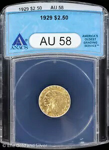 1929 $2.50 ゴールド インディアン ヘッド クォーター イーグル ANACS AU 58｜WORLD RESOURCE【KING店】