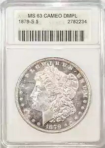1879 S モーガン シルバー ダラー ANACS MS-63 カメオ DMPL 古いソープボックス スラブ|WORLD RESOURCE【KING店】