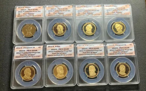 2010 S / 2012 S プルーフ ロット 8 コイン PR70 DCAM ANACS|WORLD RESOURCE【KING店】
