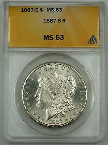 1887-S モーガン シルバー ダラー コイン、ANACS MS-63｜WORLD RESOURCE【KING店】