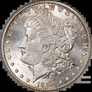 1884-CC モーガン シルバー ダラー ANACS MS65 極上のアイアピール ストロングストライク