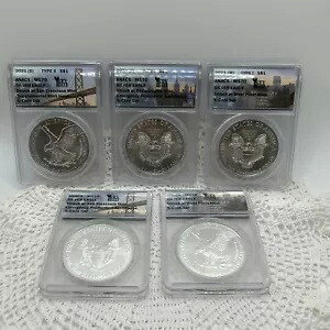 2021 W/S/P シルバー イーグル 5 コイン セット ANACS MS70 キー デート 232,650円
