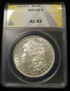 1891-CC モーガン シルバー ダラー ANACS AU53 カーソンシティ ミント