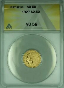 1927年 インディアン本社 イーグル 2.50ドル 金貨 ANACS AU-58