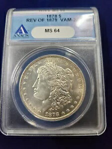 ?? 1878-P 7TF リバース 1879 ANACS MS64 モルガン シルバー ダラー コイン VAM-221｜WORLD RESOURCE【KING店】 243,045円