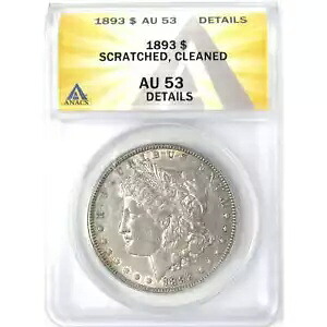 1893 モルガン ドル AU 53 詳細 ANACS シルバー 1 ドル コイン SKU:I16210