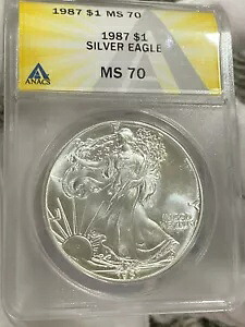 1987 $1 アメリカン シルバー イーグル ANACS MS70 LOC5*｜WORLD RESOURCE【KING店】