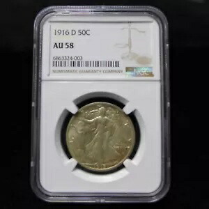 1916-D ウォーキング リバティ ハーフダラー NGC AU58 - ライトトーン|WORLD RESOURCE【KING店】