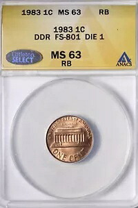 BU 1983 リンカーン記念館セント ペニー ANACS MS63 RB DDR FS-801 ダイ 1 グレート コイン!!|WORLD RESOURCE【KING店】