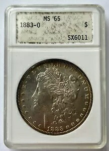 1883-O モーガン シルバー ダラー **古い第 2 世代 ANACS ソープボックス 1990-91** 美しい調色｜WORLD RESOURCE【KING店】
