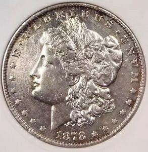 1878 年 「オープン ノーストリル」 モーガン シルバー ダラー $1 VAM-14.5 - ANACS AU Dets (Net XF40)|WORLD RESOURCE【KING店】