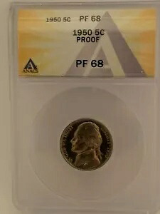 1950 P 5C フィラデルフィア ミント ジェファーソン プルーフ ニッケル コイン グレード ANACS PF 68 #574｜WORLD RESOURCE【KING店】