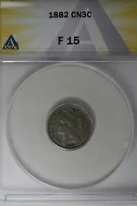 1882 .03 ANACS F 15 3 セント ニッケル、リバティ 3 セント ピース｜WORLD RESOURCE【KING店】