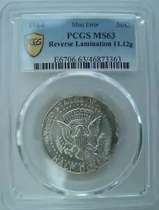 1964 50C リバース ラミネート 11.12g PCGS MS63 SN。 334｜WORLD RESOURCE【KING店】