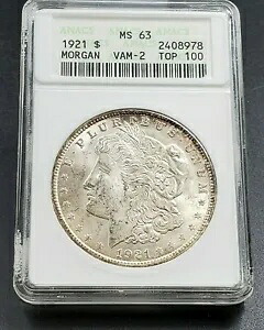 1921 p モルガン シルバー ダラー バラエティ コイン ANACS MS63 VAM-2 CNECA TOP100 ラベル｜WORLD RESOURCE【KING店】