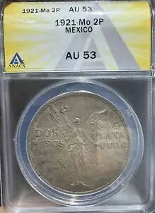 1921 メキシコ シルバー 2 ペソ ANACS AU-53|WORLD RESOURCE【KING店】