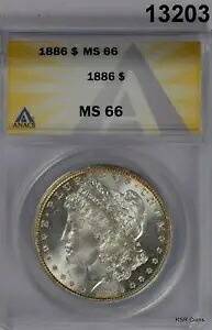 1886 モーガン シルバー ドル ANACS 認定 MS66 宝石 派手! #13203|WORLD RESOURCE【KING店】