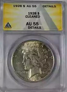 1928 P ピース シルバー ダラー ANACS AU-55 クリーニング済み|WORLD RESOURCE【KING店】