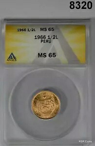 1966 1/2 リブラ ペルー 金貨 ANACS 認定 MS65! #8320｜WORLD RESOURCE【KING店】