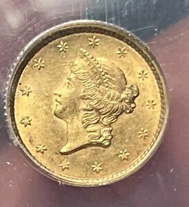 1852 インディアン ヘッド ゴールド ダラー $ AU 55 ANACS 認定｜WORLD RESOURCE【KING店】