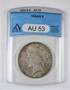 1934-S ピースダラー ANACS AU53