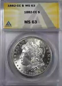 1882 CC モーガン シルバー ダラー ANACS MS-63