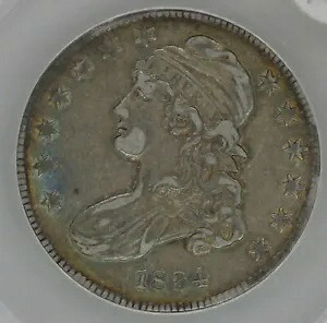 1834 .50 ANACS EF 45 1800年代のキャップ付きバスト ハーフダラー、ミス リバティ、バスト